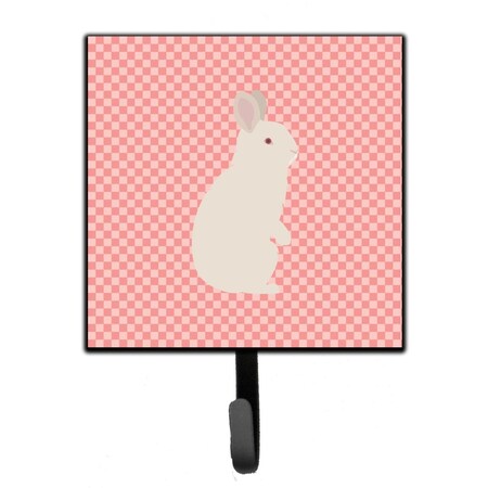 Carolines Treasures New Zealand White Rabbit Pink Check Leash or Key Holder BB7965SH4